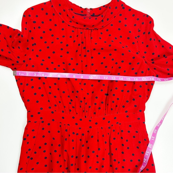 Boden Lucinda Dress Poinsettia Polka Dot Red & Blue Size 8 - Picture 8 of 8